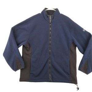 IZOD Jacket Men's Long Sleeve Full Zip High Neck Elastic at Waist/Wrists Blue L